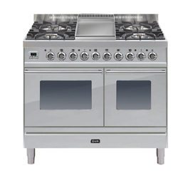 ILVE PDW100FE3 Roma Dual Fuel Freestanding Range Cooker Stainless Steel
